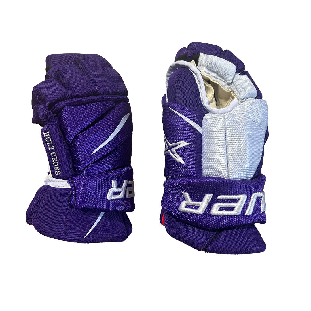 Bauer Vapor 2X Pro - Gants de hockey NCAA Pro Stock - Intermédiaire (Violet/Blanc)